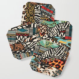 Traditional african fabric animals Coaster