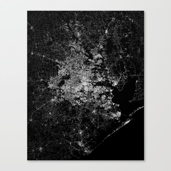 Houston map Canvas Print
