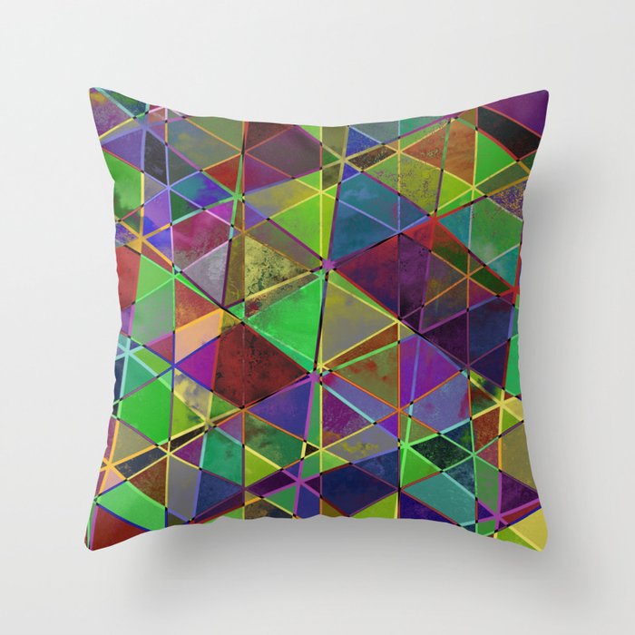 Tangled Triangles - Abstract, textured, geometric design Throw Pillow