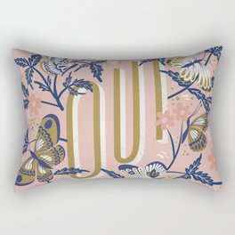 Oui Butterflies – Pink & Blue Rectangular Pillow