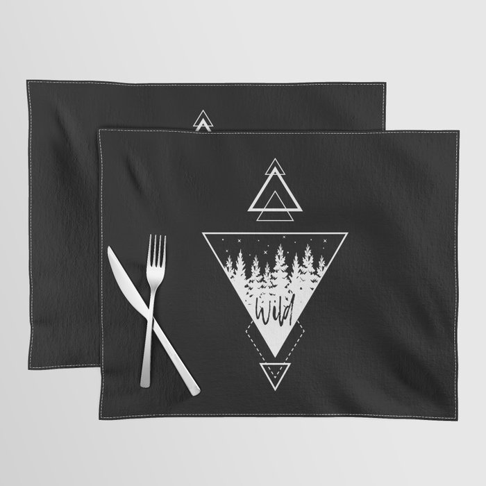 Modern Geometric Nature Forest Boho Triangles Placemat