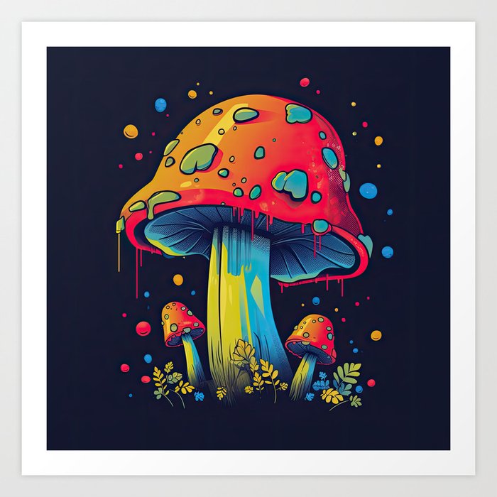 Midnight Toadstool  Art Print