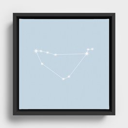 Capricorn Zodiac Constellation - Pastel Blue Framed Canvas