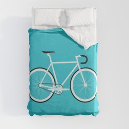 Turquoise Fixed Gear Road Bike Duvet Cover