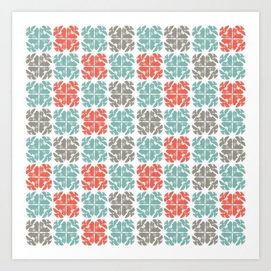 Block Print Geo Art Print