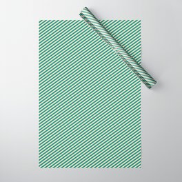 [ Thumbnail: Beige & Dark Cyan Colored Stripes Pattern Wrapping Paper ]