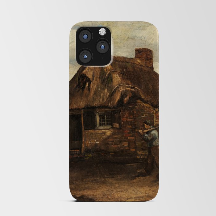 Cottage with Peasant Coming Home, 1885 by Vincent van Gogh iPhone Card Case