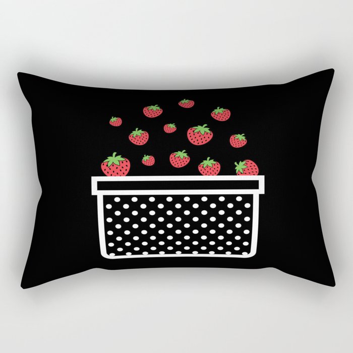 Strawberry Basket Strawberry Fruits Rectangular Pillow