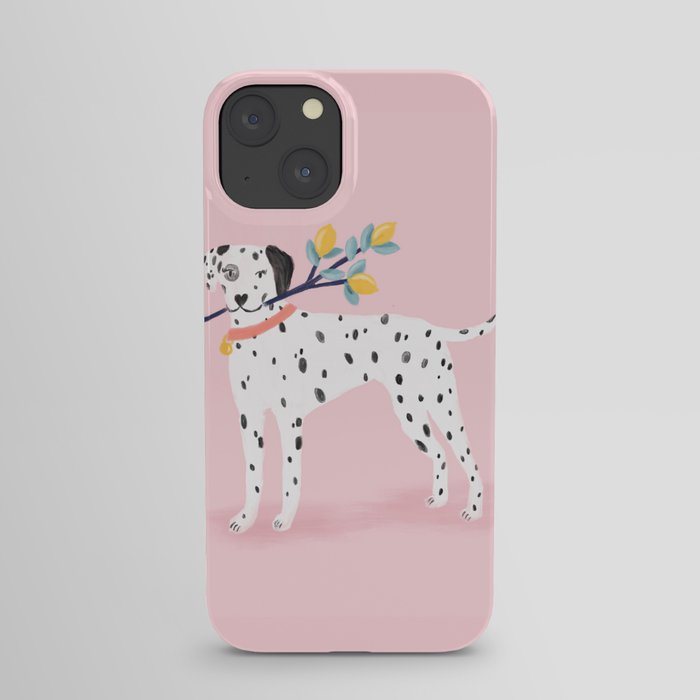 Dalmatian with Lemon Tree in Pink iPhone Case