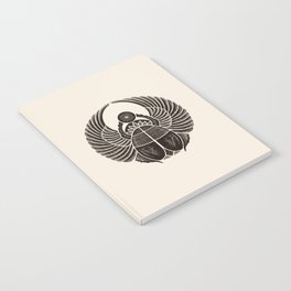 Scarab Amulet Ancient Egypt | Fine Art pencil drawing | Black White Sand Beige insect Notebook