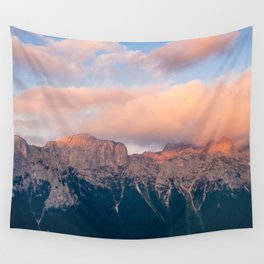 Pink Sunset over Mount Amazing Wall Tapestry