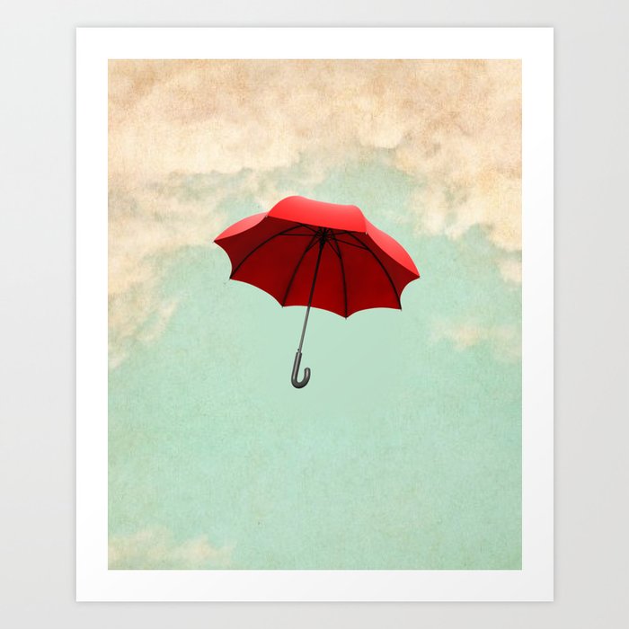 Red Umbrella Art Print