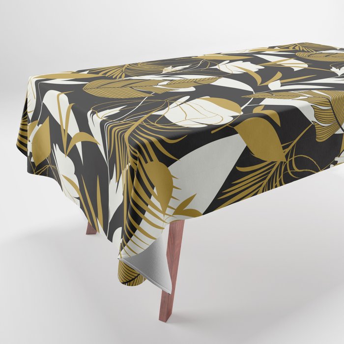 Dark tropical golden Tablecloth