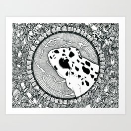 frog Art Print | Organic, Pen, Drawing, Animal, Nature, Abstract, Exotic, Frog, Doodle, Illustration 