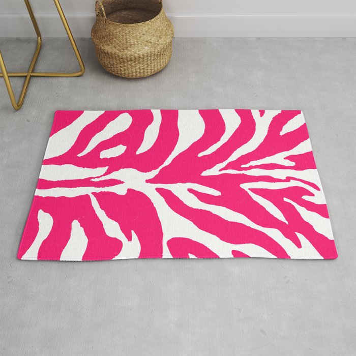 Pink Zebra Pattern Rug