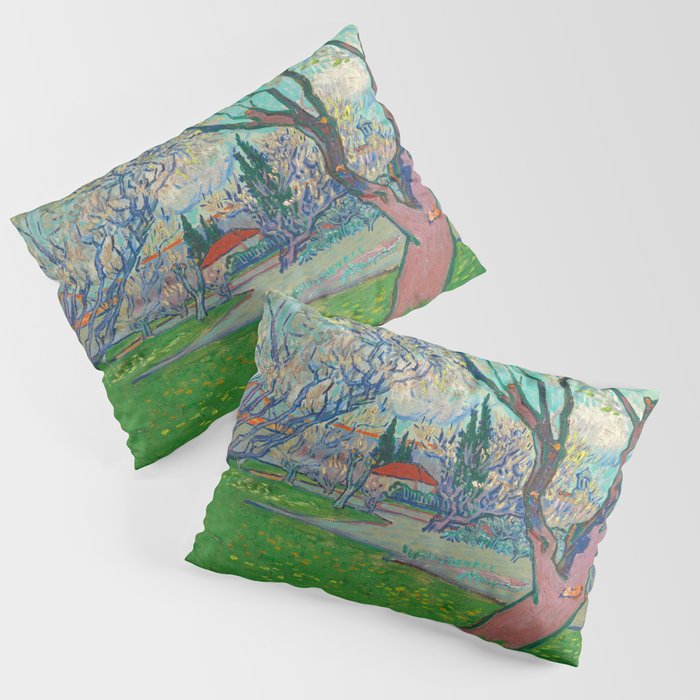 Orchards in Blossom, View of Arles, 1889 by Vincent van Gogh Pillow Sham