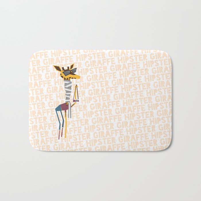 Hipster Giraffe Bath Mat