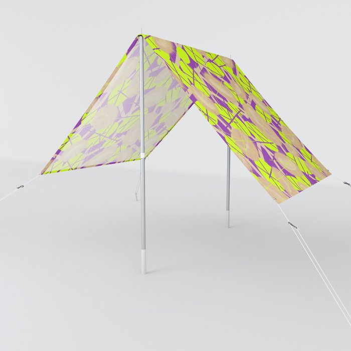 Geometric pattern of stylized ovals and lines Sun Shade