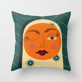 Woman in the Sun Throw Pillow