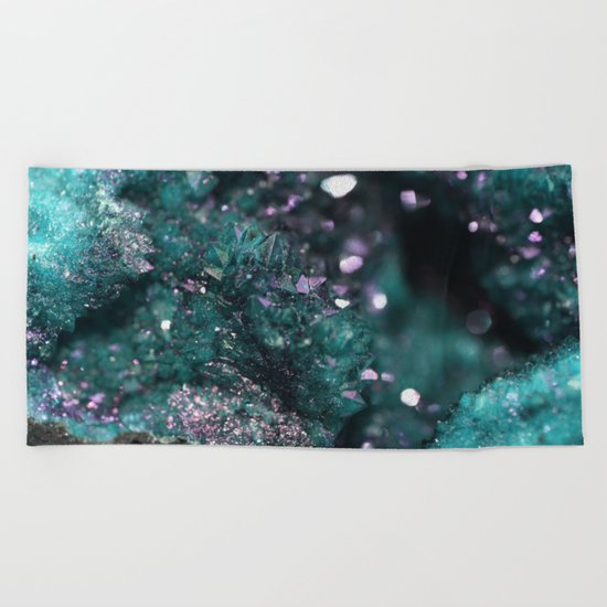 Geode Abstract Aqua Fascination Beach Towel