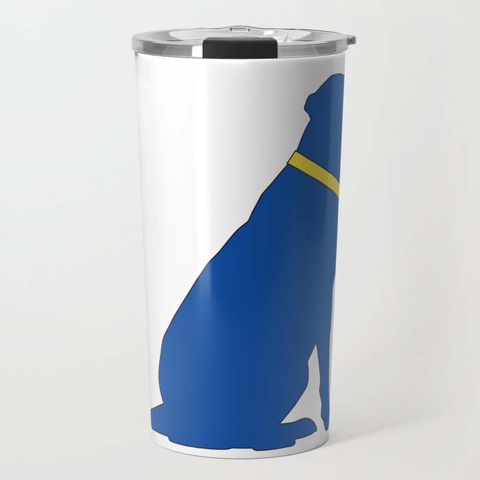Modern Lab Silhouette in Greek Blue Travel Mug