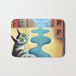 Cat in the City Salvador Dali Inspired Bath Mat