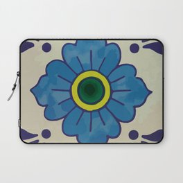 Blue flower classic talavera tile pattern stylish kitchen Laptop Sleeve