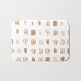 Lotsa Butts! Bath Mat | Bums, Bodies, Feminist, Painting, Washroom, Restroom, Curated, Multicultural, Skin, Toilet 