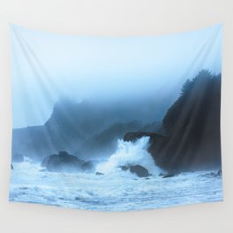 Blue Ocean Storm Pacific Coast Wall Tapestry