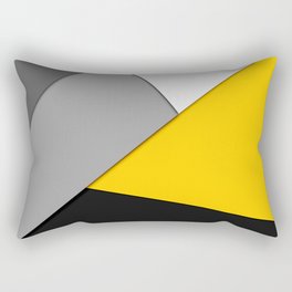 Simple Modern Gray Yellow and Black Geometric Rectangular Pillow