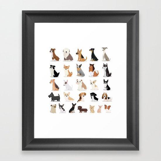 Dog Overload - Cute Dog Series Framed Art Print