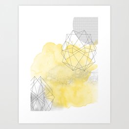 Yellow Abstract Geometry 1 Art Print