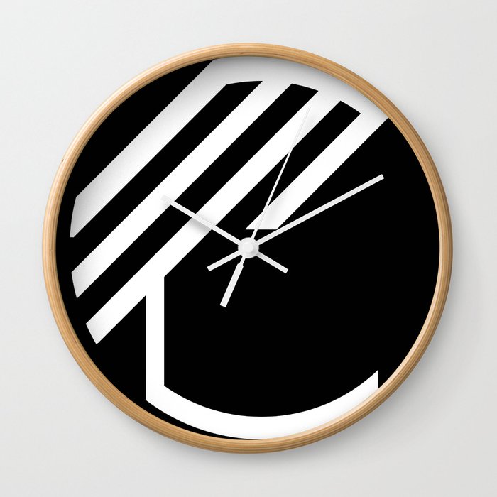 Black and white geometric minimal Wall Clock