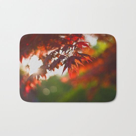 Indian Summer III Season Autum red Leaves Fall #Society6 Bath Mat