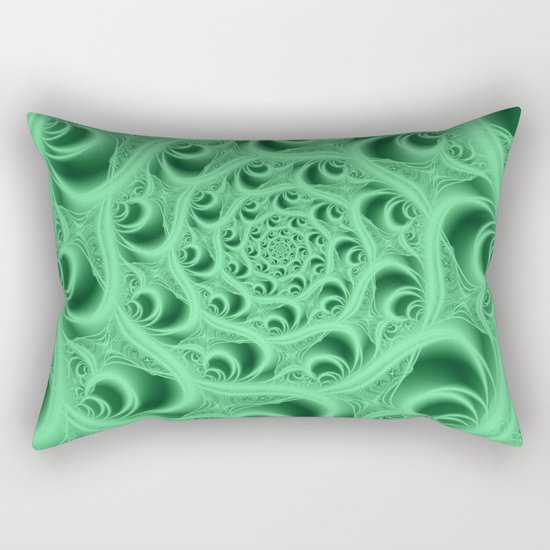 Fractal Web in Flourescent Green Rectangular Pillow