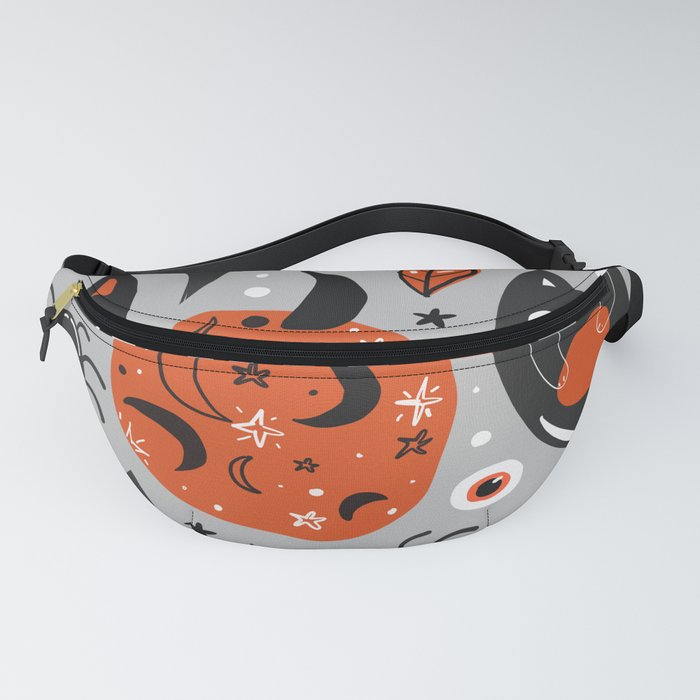 Halloween Seamless Pattern with Cute Pumpkins and Black Cats 01 Fanny Pack