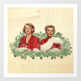 Sisters - A Merry White Christmas Art Print