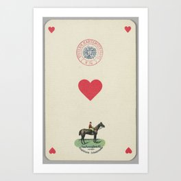 Vintage Playing Card - Ace of Hearts, 19th Century Art Print