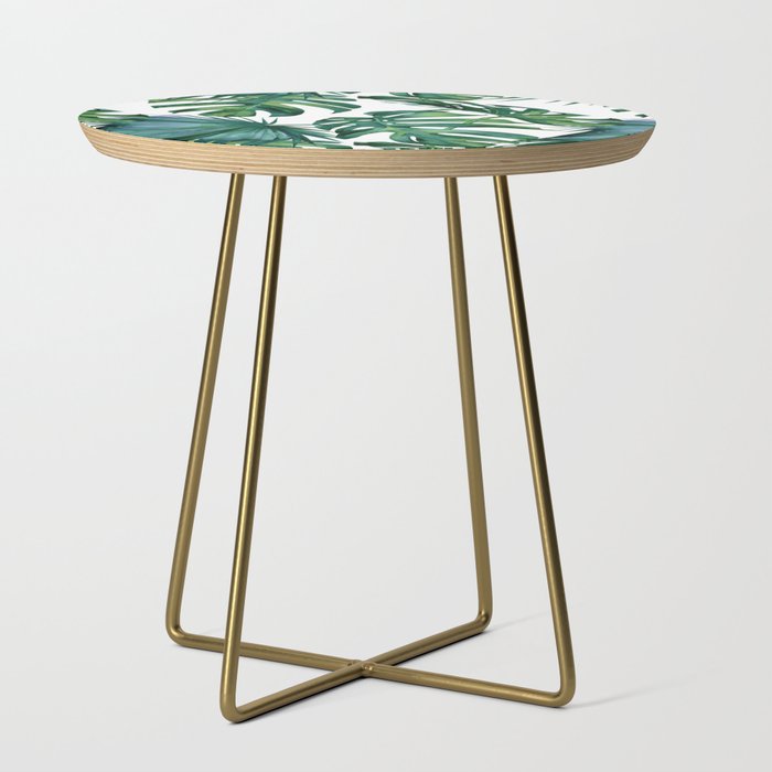 Classic Palm Leaves Tropical Jungle Green Side Table
