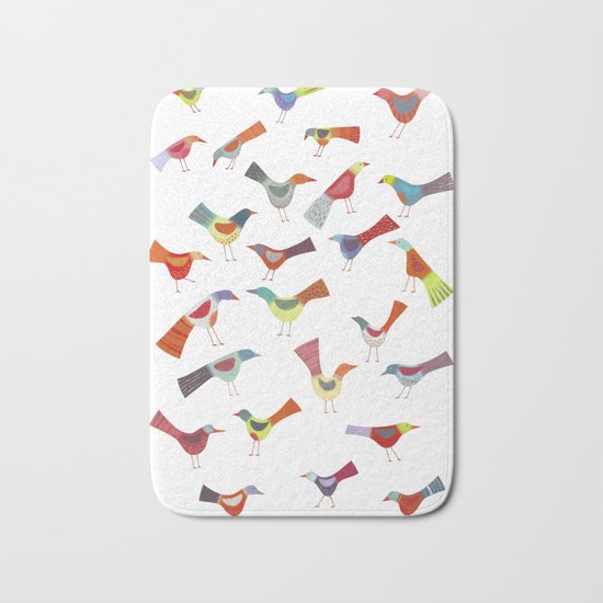 Birds doing bird things Bath Mat