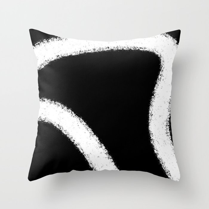Black and white wave 2 Throw Pillow