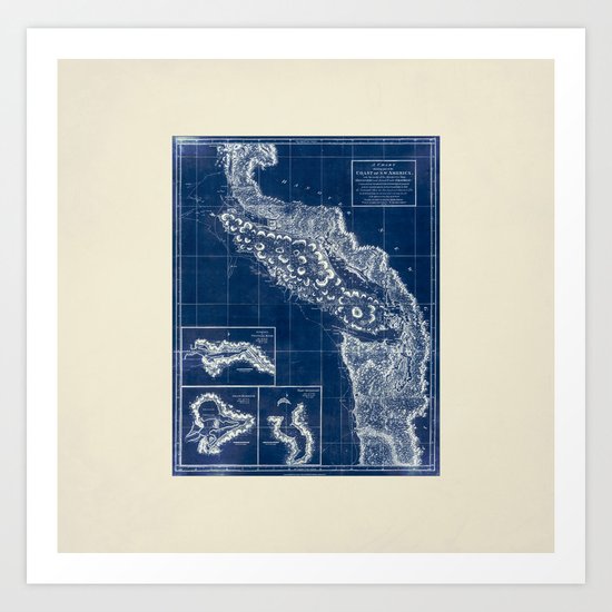 Vintage Blueprint of PNW Art Print