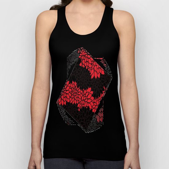Black & Red Pattern Unisex Tank Top
