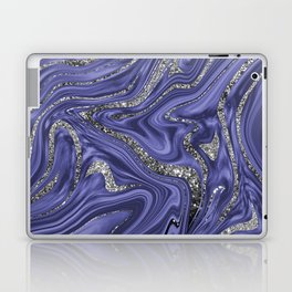 Very Peri Silver Glitter Marble #1 (Faux Glitter) #decor #art #society6 Laptop Skin