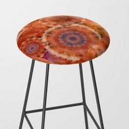 Red Impressions Circle Abstract Art by Sharon Cummings Bar Stool