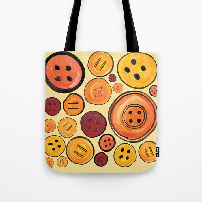 Yellow Buttons Tote Bag