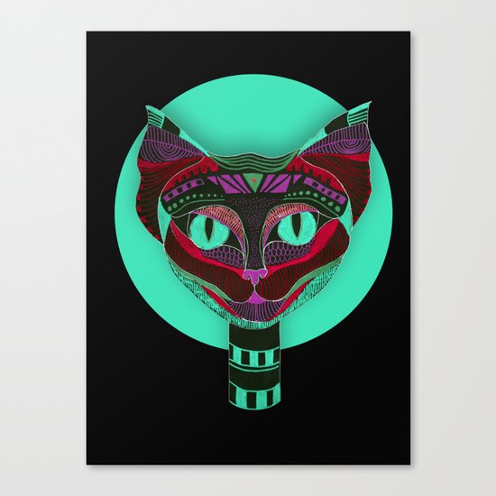 Black CAT- Black Canvas Print
