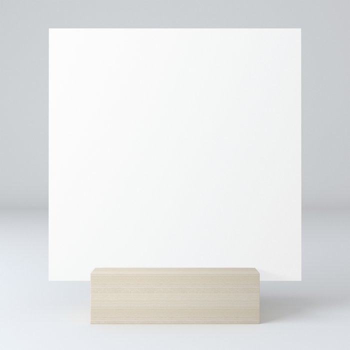 White Minimalist Solid Color Block Spring Summer Mini Art Print