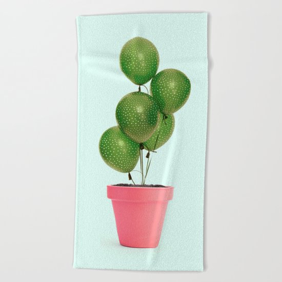 CACTUS BALLOON Beach Towel