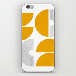 Large yellow mid-century modern shapes iPhone Skin